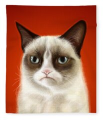 Grumpy Cat Fleece Blankets