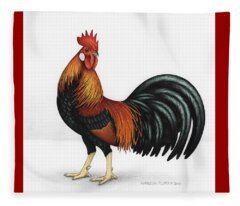 Leghorn Chicken Fleece Blankets