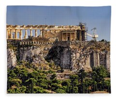 Temple Of Athena Fleece Blankets