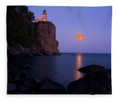 Split Rock Lighthouse Fleece Blankets