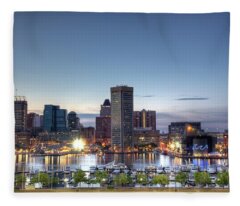 Baltimore Skyline Fleece Blankets
