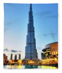 Burj Khalifa Fleece Blankets