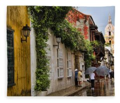 Spanish Colonial Architecture Fleece Blankets