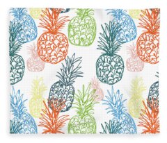 Pineapple Pattern Fleece Blankets