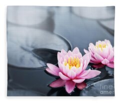 Lotus Pond Fleece Blankets