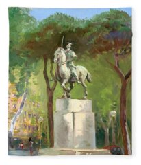 Piazza In Rome Fleece Blankets