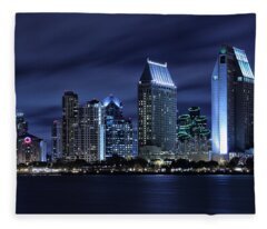 San Diego Skyline Fleece Blankets