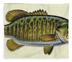Smallmouth Bass Fleece Blankets