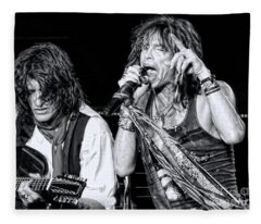 Black and White Rock and Roll Photographs Fleece Blankets