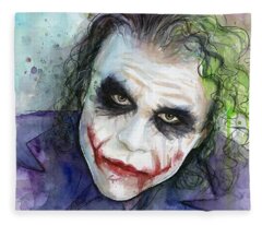 Joker Portrait Fleece Blankets