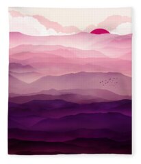 Purple Clouds Fleece Blankets