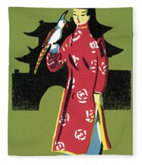 Asian Culture Fleece Blankets