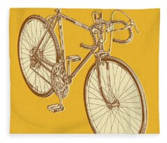 Single Speed Bike Fleece Blankets