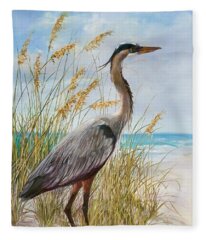 Little Blue Heron Fleece Blankets
