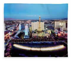 Las Vegas Boulevard Fleece Blankets