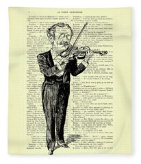 Classical Violinist Fleece Blankets