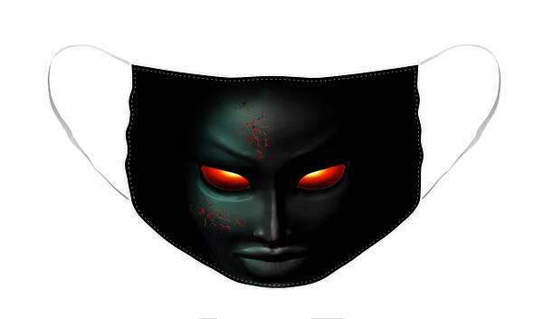 Face Mask featuring the digital art Zombie Ghost Creepy Portrait by BluedarkArt Lem