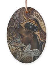 African Woman Holiday Ornaments