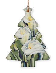 White Flower Holiday Ornaments