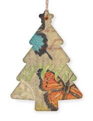 Orange Butterfly Holiday Ornaments
