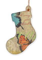 Orange Butterfly Holiday Ornaments