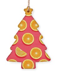 Orange Fruit Pattern Holiday Ornaments