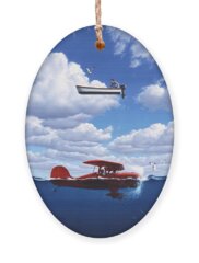 Water Plane Holiday Ornaments
