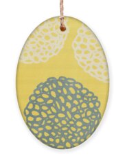 Yellow And Grey Holiday Ornaments