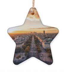 City Sunset Holiday Ornaments