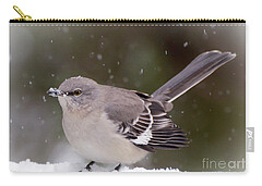Mockingbird In The Snow Zip Pouches