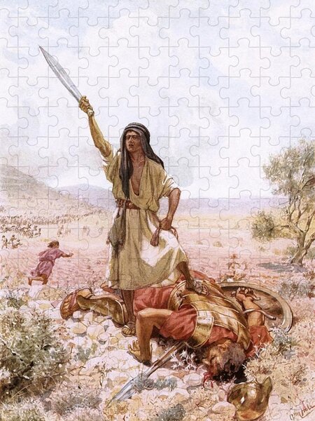 Jigsaw puzzle Biblical David and Goliath 100 piece NEW made in the USA