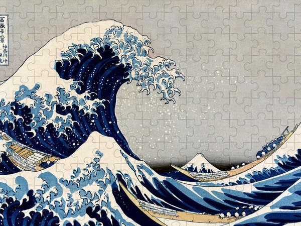 Puzzle japonais la grande vague de Kanagawa Ukiyoe, puzzle créatif