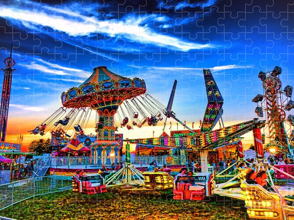 Helicopter Ride Amusement Park Carnival Jigsaw Puzzle 100 Piece 8.75"X11.25" NEW 