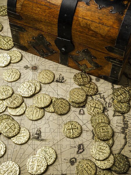 Treasure chest with gold coins Photograph by Garry Gay - Pixels