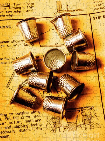 Spools of thread and thimbles Jigsaw Puzzle (Home, Needlework