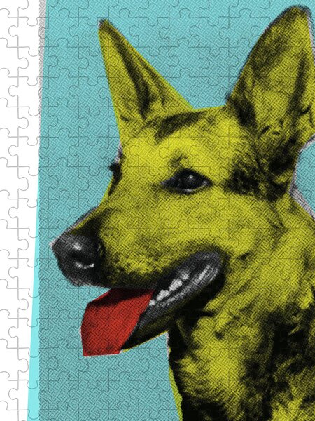 Psychedelic Rainbow German Shepherd Dog Jigsaw Puzzle