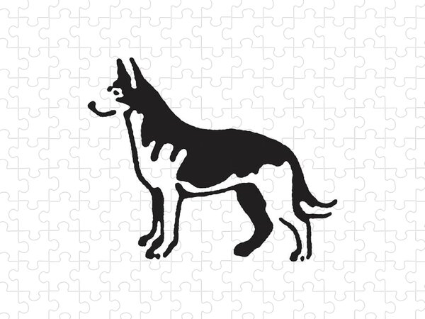 Black German Shepherd Night Jigsaw Puzzle