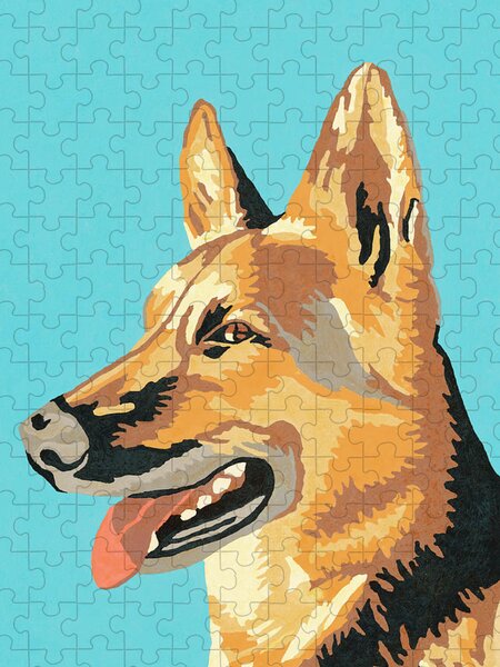 Oalert German Shepherd Ears Perked Jigsaw Puzzle by Revolve Store