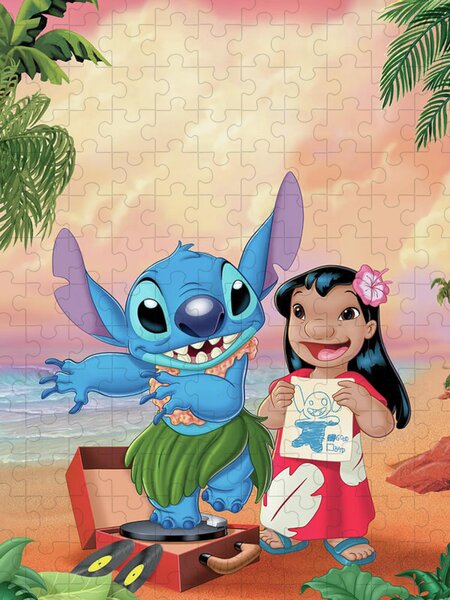 Vintage 2002 24 Pc Disney Lilo & Stitch Puzzle by Hasbro. 10”x13” Made in  USA