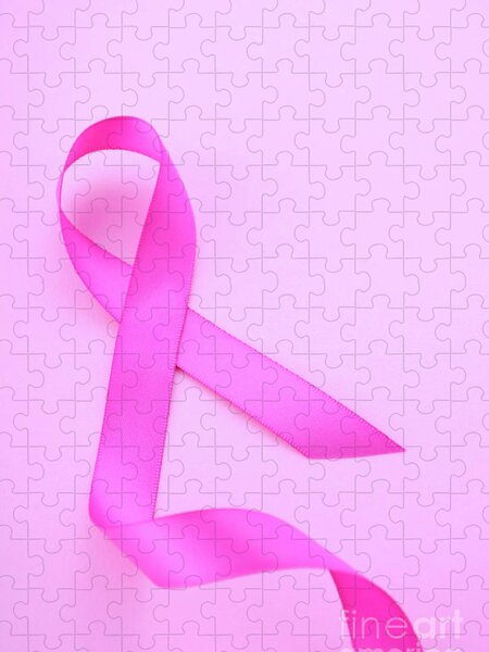 Beautiful Inspirational Elegant Pink Ribbon Design Art for Breast Cancer  Awareness #1 Jigsaw Puzzle by Megan Aroon - Pixels