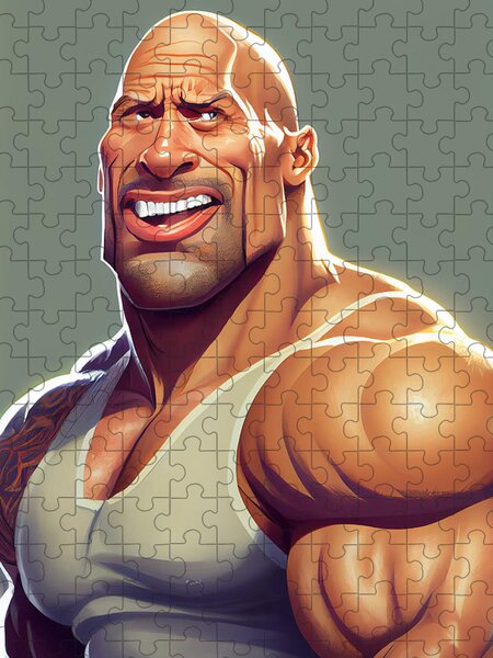 Dwayne The Rock Johnson Jigsaw Puzzle by Jordan Blackstone - Pixels