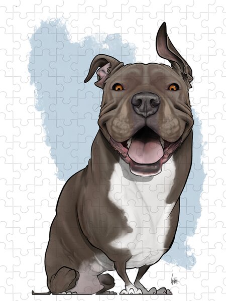 Happy Smiling Pitbull Jigsaw Puzzle