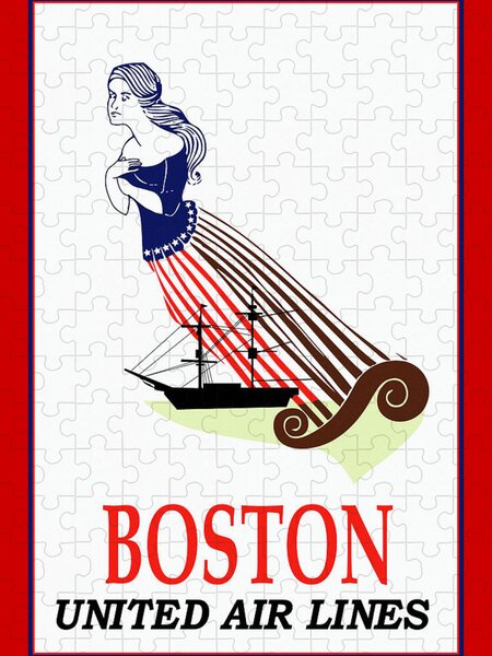 Boston Vintage Travel Postcard Restored Painting by Vintage Treasure -  Pixels