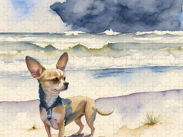 Chihuahua Looking Up #2 Jigsaw Puzzle by Stilllifephotographer