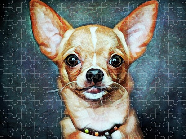 Wooden Jigsaw Puzzle-Happy Chihuahua