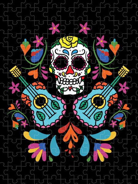 Day of The Dead Sugar Skull Painter Artist Gift Wood Print by Haselshirt -  Pixels Merch