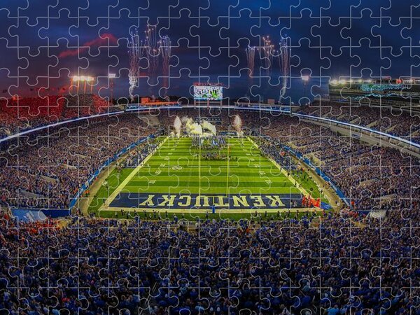 American College Football On Grass Jigsaw Puzzle by Skodonnell 