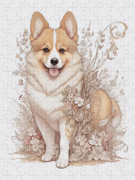 https://render.fineartamerica.com/images/rendered/search/flat/puzzle/images/artworkimages/medium/3/corgi-charisma-the-enchanting-world-of-corgis-ashira-creations.jpg?&targetx=-9&targety=0&imagewidth=769&imageheight=1000&modelwidth=750&modelheight=1000&backgroundcolor=CAB3A2&orientation=1&producttype=puzzle-18-24&brightness=701&v=6