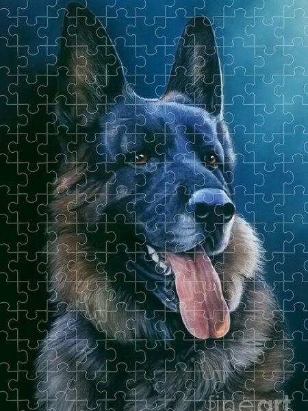 600, Ravensburger, German Shepherd Dog with Puppies - Rare Puzzles