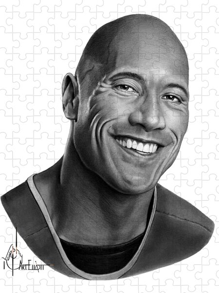 Dwayne The Rock Johnson Jigsaw Puzzle by Jordan Blackstone - Pixels